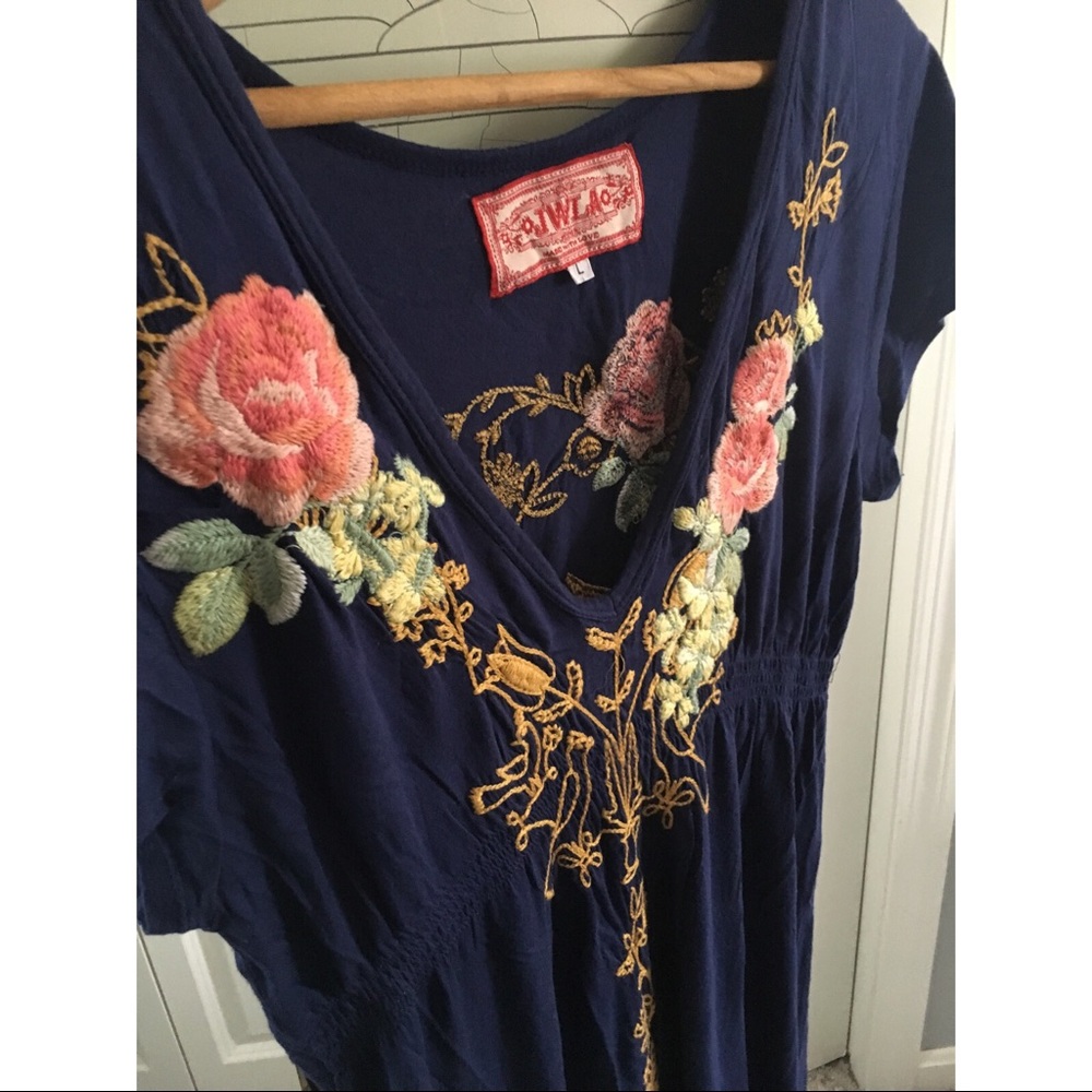 Johnny Was midi length embroidered dress